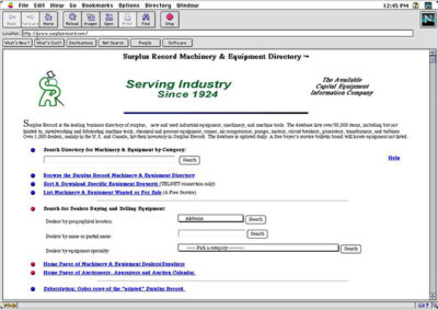 Surplus Record 1995 website screenshot