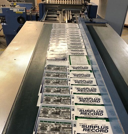 Surplus Record on printing press
