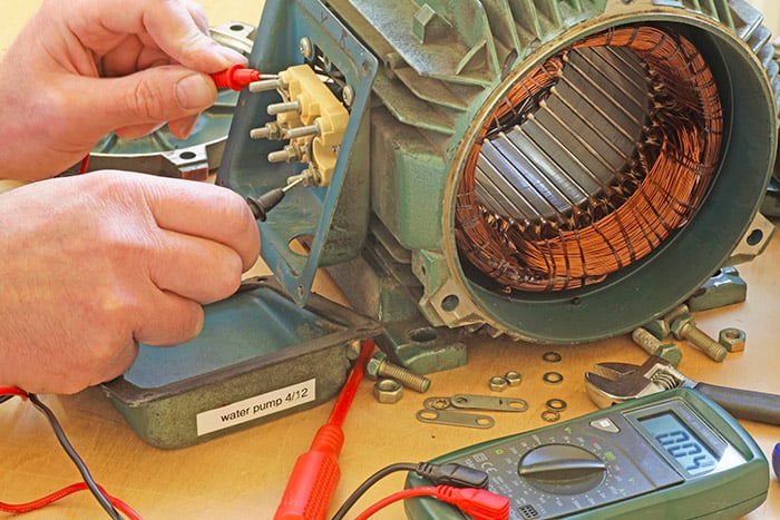 Induction motor and bearing repair