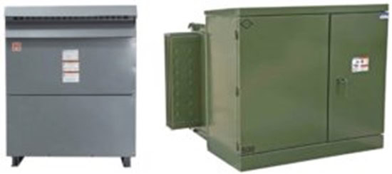 Two examples of three phase transformers