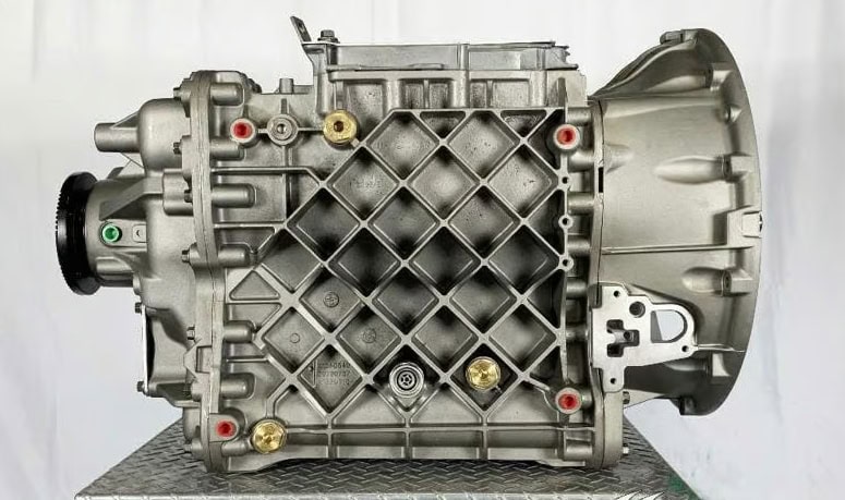 Side view of a large truck transmission
