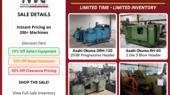 Image representing 10% – 50% on Select Used Manufacturing Equipment