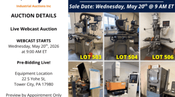 Image representing Reiner Associates Machine Shop Retirement Sale – Stamping Equip.