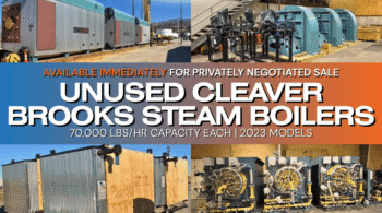 Image representing (3) Unused Cleaver Brooks 70,000 Lbs/Hr Steam Boilers
